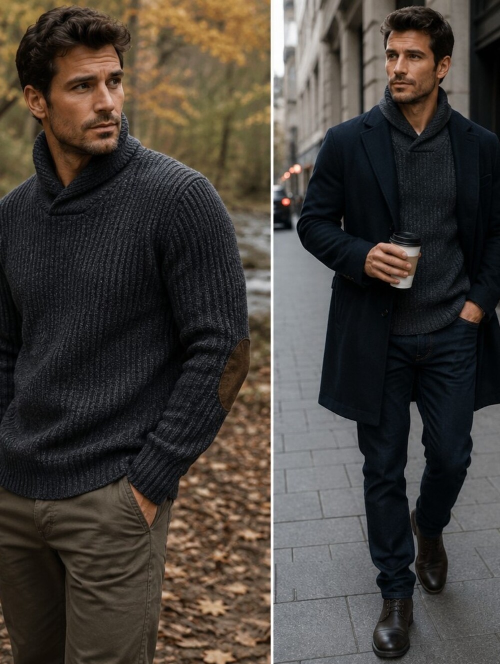 Prana Onyx Shawl Neck Knit Sweater Men Sweater Charcoal Shawl-Collar Ribbed